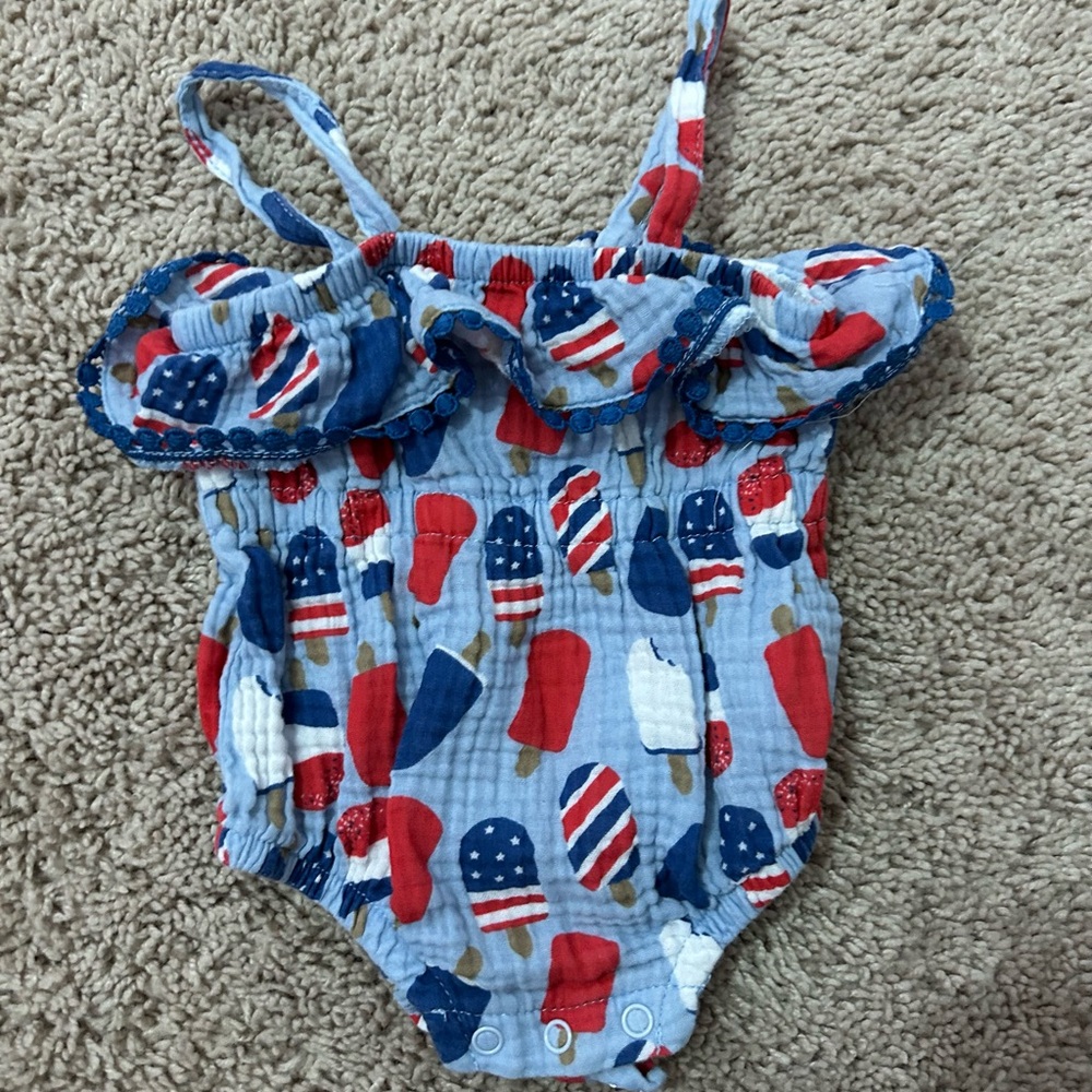 Baby Essentials Red, White, and Blue Romper